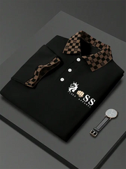 Lässiges Poloshirt für Herren mit Buchstabendruck cherishyouo