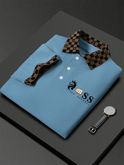 Lässiges Poloshirt für Herren mit Buchstabendruck cherishyouo