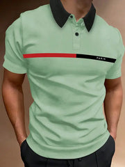 Lässiges Poloshirt mit Aufdruck für Herren cherishyouo