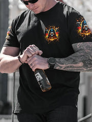 T-shirt a maniche corte stampata da uomo con la scritta "Non posso andare all'inferno"