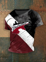 Herren schwarz weiß rot kurze Ärmel T-Shirt zartstils