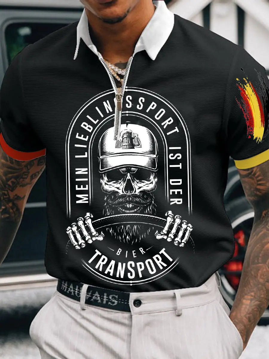 Herren Mein Lieblings Sport Biertran Sport bedrucktes Kurzarm-Polo-T-Shirt zartstils