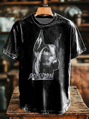 Unisex Deutschland Dobermann bedrucktes Kurzarm-T-Shirt zartstils