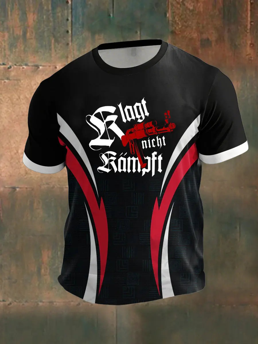 Klagt nicht kämpft bedrucktes Kurzarm-T-Shirt für Männer zartstils