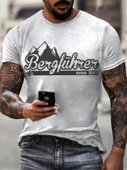 Herren Berg führer bedrucktes Kurzarm-T-Shirt zartstils