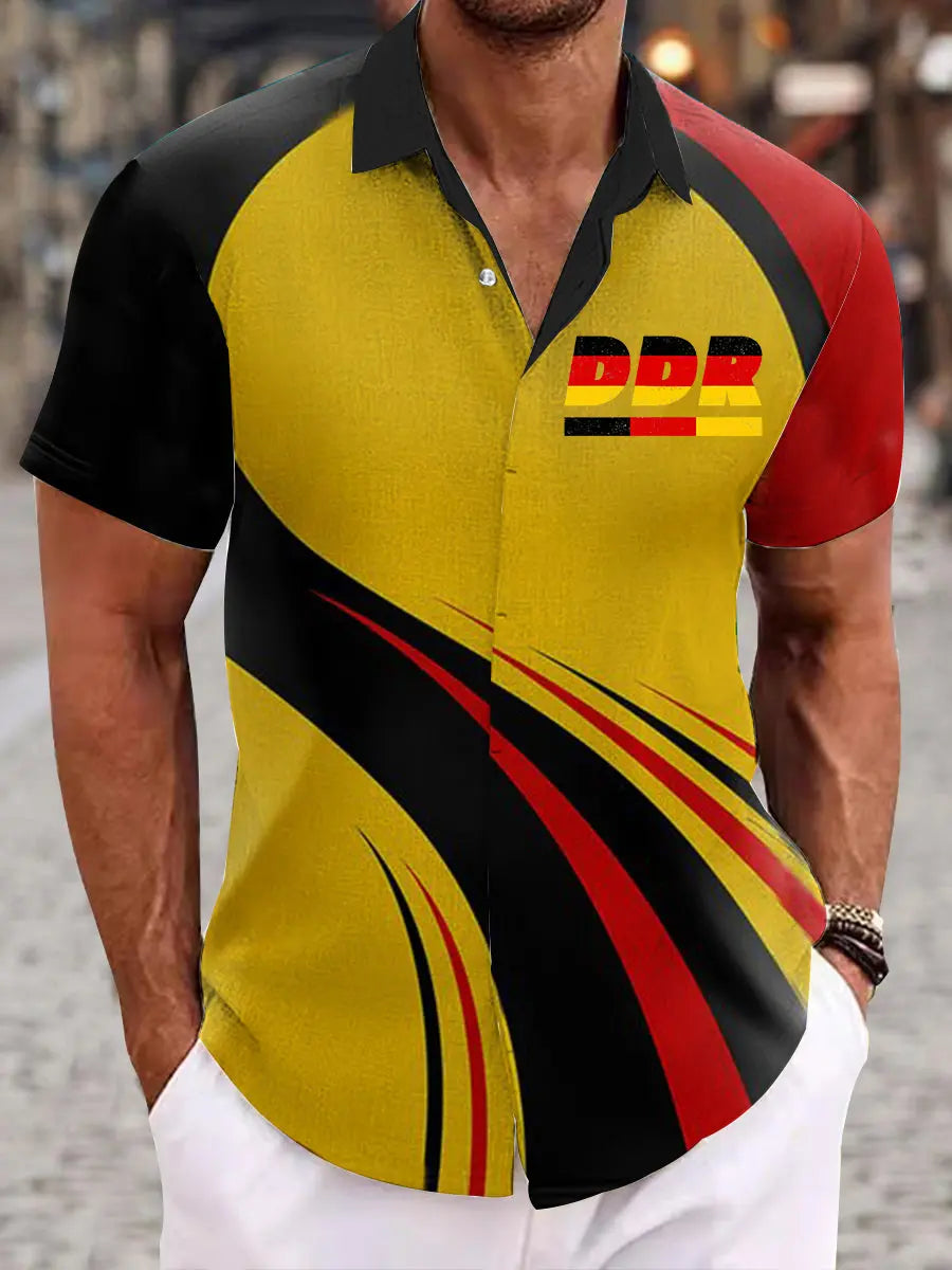 Herren-DDR-bedrucktes Kurzarm-T-Shirt zartstils