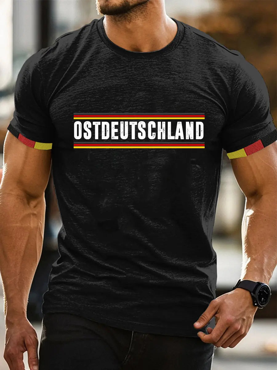 Bedrucktes Kurzarm-T-Shirt für Männer in Ost deutschland zartstils