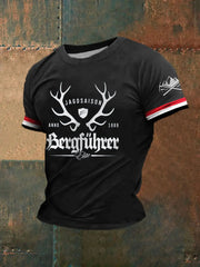 Herren Berg führer bedrucktes Kurzarm-T-Shirt zartstils