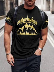 Herren Berg führer bedrucktes Kurzarm-T-Shirt zartstils