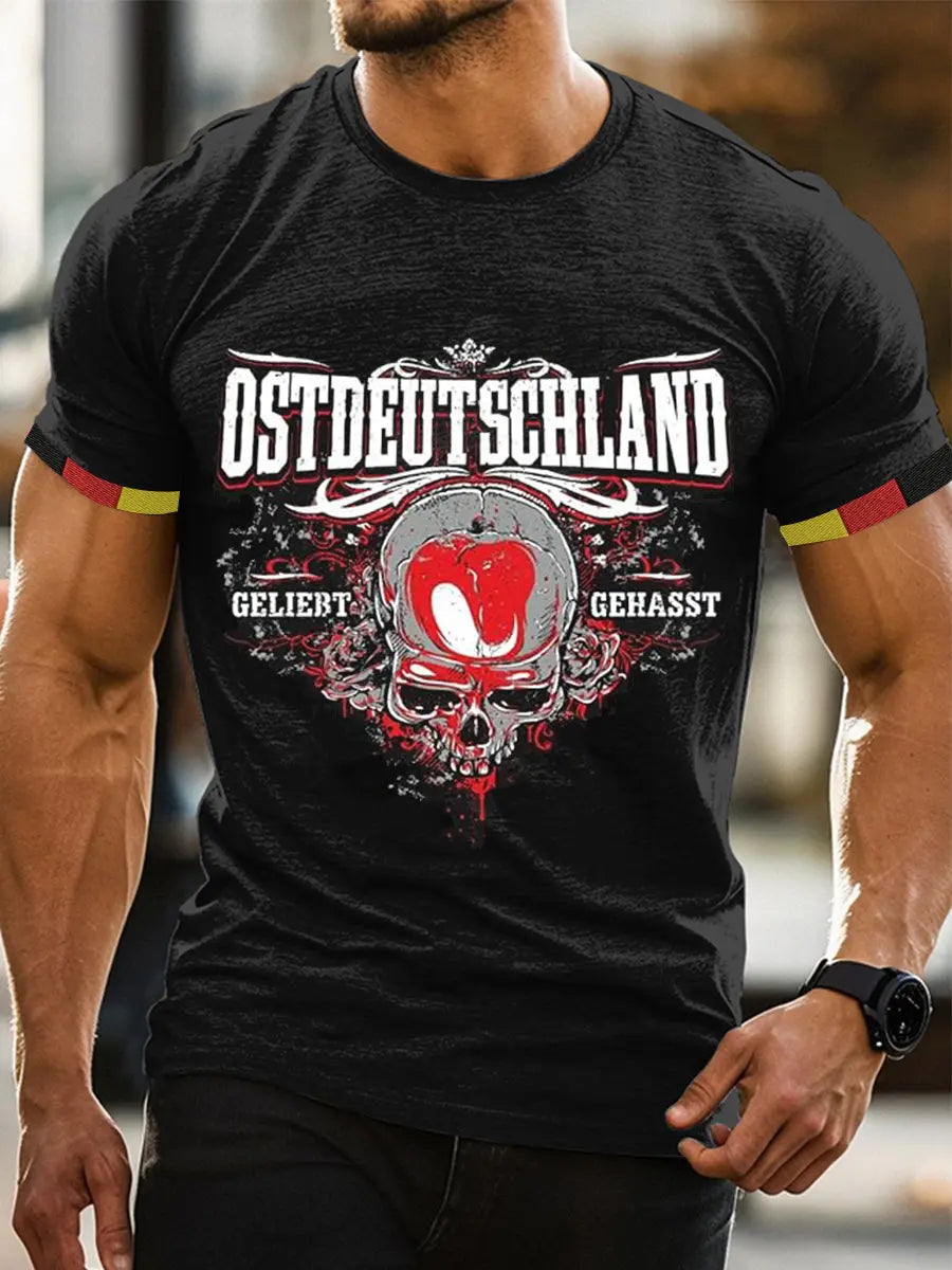 Bedrucktes Kurzarm-T-Shirt für Männer in Ost deutschland zartstils