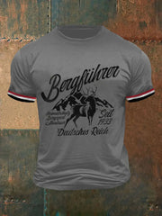 Herren Berg führer bedrucktes Kurzarm-T-Shirt zartstils