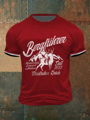Herren Berg führer bedrucktes Kurzarm-T-Shirt zartstils