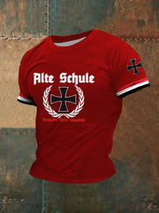 Bedrucktes Kurzarm-T-Shirt für Männer Alte Schule zartstils