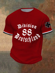 Herren Division 88 Deutschland bedrucktes Kurzarm-T-Shirt zartstils