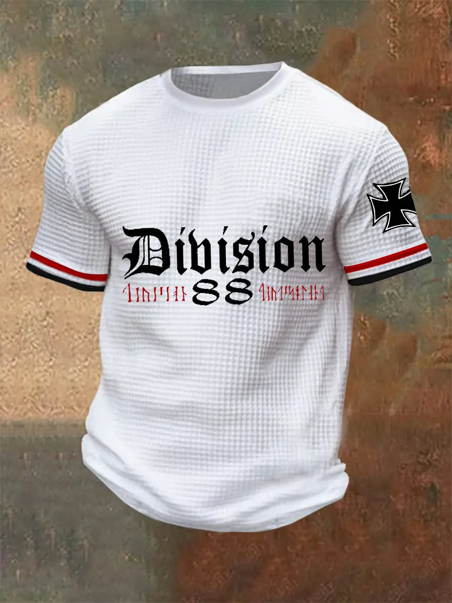 Herren Division 88 Runen bedrucktes Kurzarm-T-Shirt zartstils