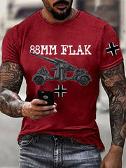 88 Flak bedrucktes Kurzarm-T-Shirt für Männer zartstils
