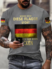 Herren Wenn dich diese flagge stört helfe ich dir im packen bedrucktes Kurzarm-T-Shirt zartstils