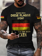 Herren Wenn dich diese flagge stört helfe ich dir im packen bedrucktes Kurzarm-T-Shirt zartstils