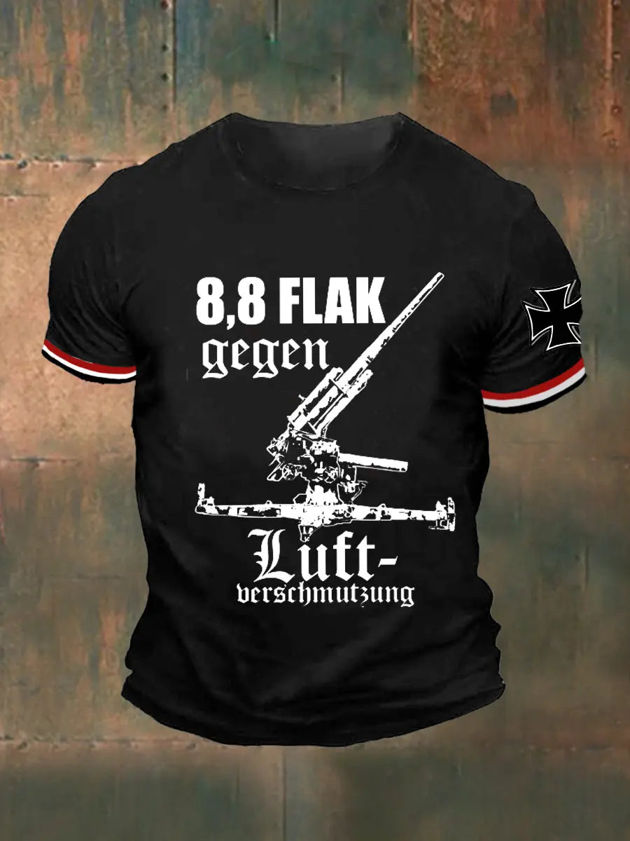 88 Flak bedrucktes Kurzarm-T-Shirt für Männer zartstils