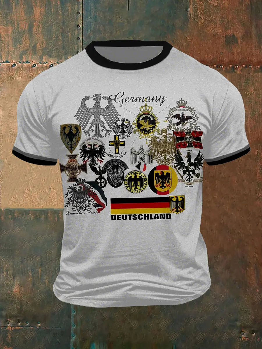 Herren deutsche Adler 800 bis 1949 bedrucktes Kurzarm-T-Shirt zartstils