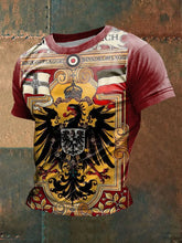 Männer deutsches Reich Adler mit Fahnen bedrucktes Kurzarm-T-Shirt zartstils