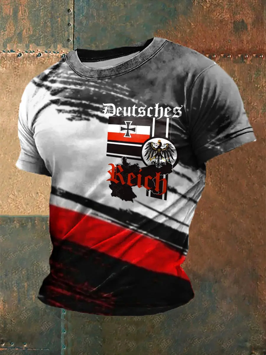 Deutsches Reich bedrucktes Kurzarm-T-Shirt für Männer zartstils