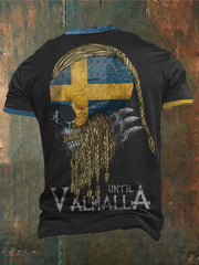Herren Sweden Viking Style Bedrucktes T-Shirt zartstils