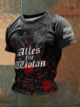 Herren Viking bedrucktes Kurzarm-T-Shirt zartstils