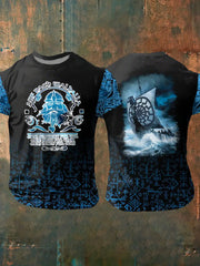 Herren Viking bedrucktes Kurzarm-T-Shirt zartstils