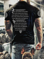 Herren Viking bedrucktes Kurzarm-T-Shirt zartstils