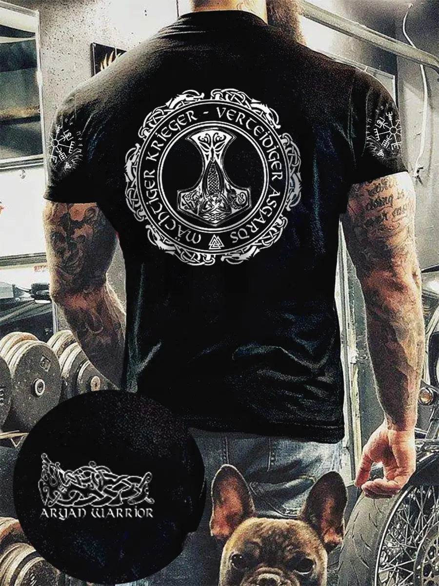 Herren Viking bedrucktes Kurzarm-T-Shirt zartstils