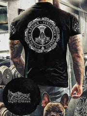Herren Viking bedrucktes Kurzarm-T-Shirt zartstils
