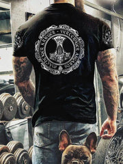 Herren Viking bedrucktes Kurzarm-T-Shirt zartstils