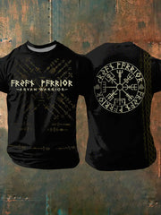 Herren Viking bedrucktes Kurzarm-T-Shirt zartstils