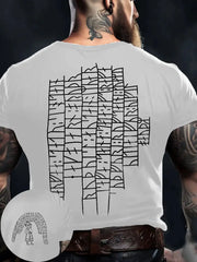 Herren Viking Style Authentisches Gotland Runes tone Norse Rune Bedrucktes T-Shirt zartstils