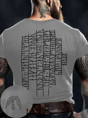 Herren Viking Style Authentisches Gotland Runes tone Norse Rune Bedrucktes T-Shirt zartstils