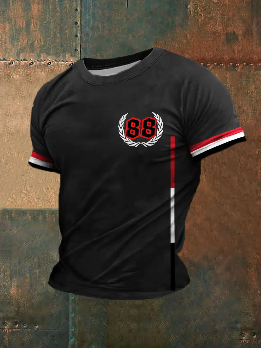 Männer Deutschland 88 bedrucktes Kurzarm-T-Shirt zartstils