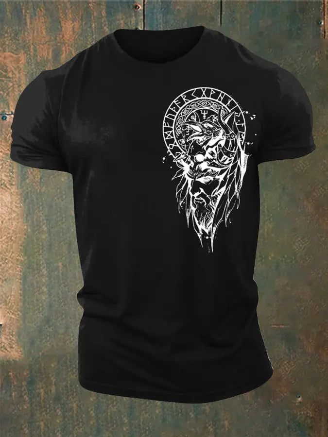 Herren Viking Style Vegvísir & Raben Bedrucktes T-Shirt zartstils