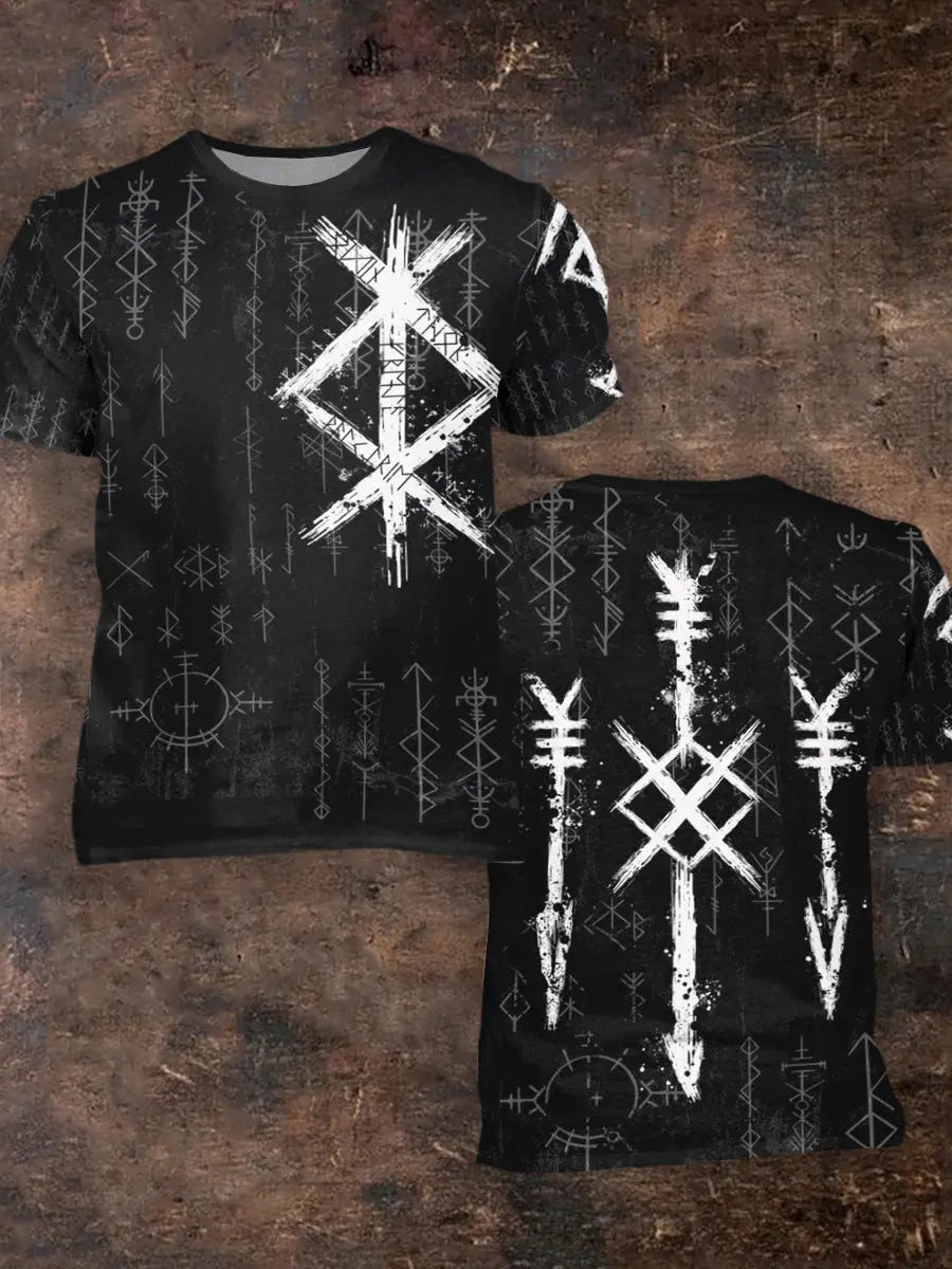 Herren Viking bedrucktes Kurzarm-T-Shirt zartstils