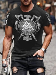 Herren Viking Style Odin bedrucktes T-Shirt zartstils