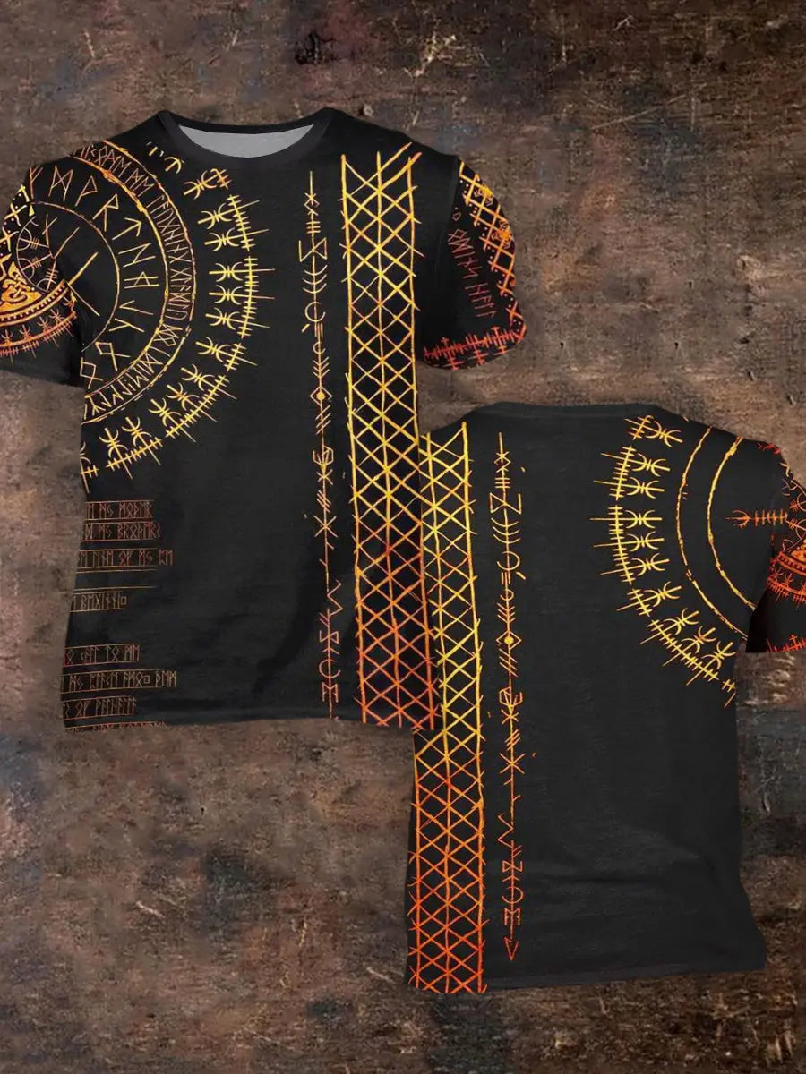 Herren Viking bedrucktes Kurzarm-T-Shirt zartstils