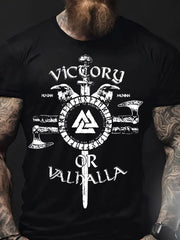 Herren Viking Style Sieg oder Val halla bedrucktes T-Shirt zartstils