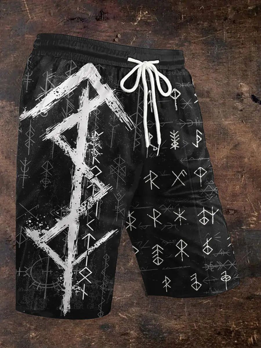 Herren-Shorts mit Viking-Print zartstils