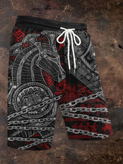 Herren-Shorts mit Viking-Print zartstils