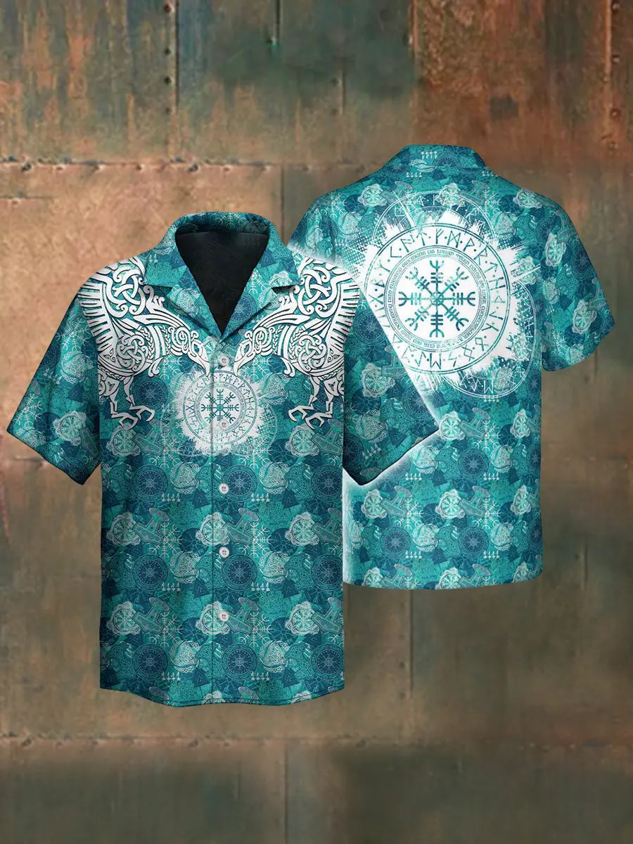 Herren Viking Vegvisir Norse Kompass und keltische Muster Kurzarm-Shirt zartstils