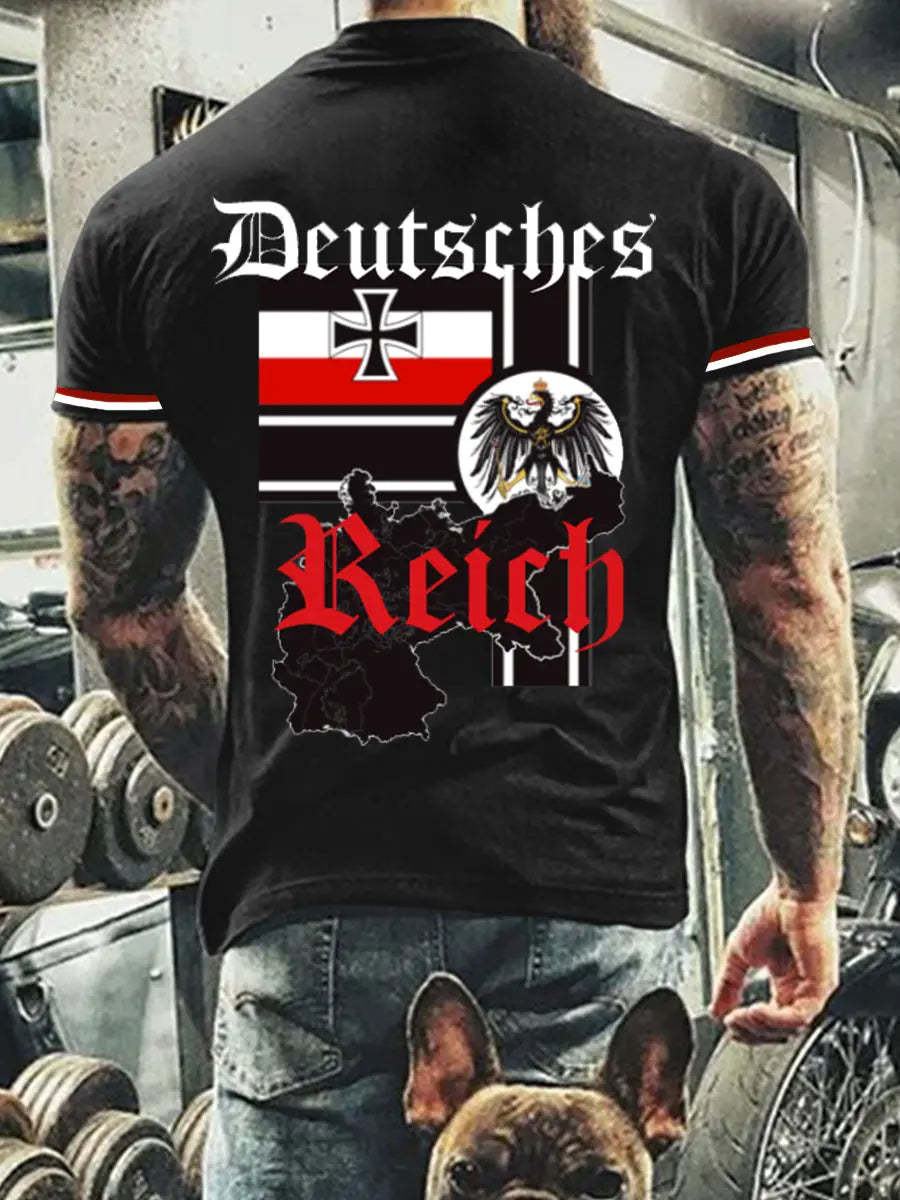 Deutsches Reich bedrucktes Kurzarm-T-Shirt für Männer zartstils