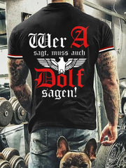 Herren Wer A Sagt Muss Auch Dolf Sagen Bedrucktes Kurzarm-T-Shirt zartstils