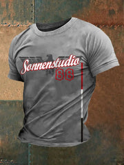 Herren-Kurzarm-T-Shirt Sonnen braun 8 bedruckt zartstils