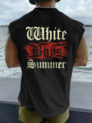 Herren Weißer Junge Sommer bedruckte Weste zartstils