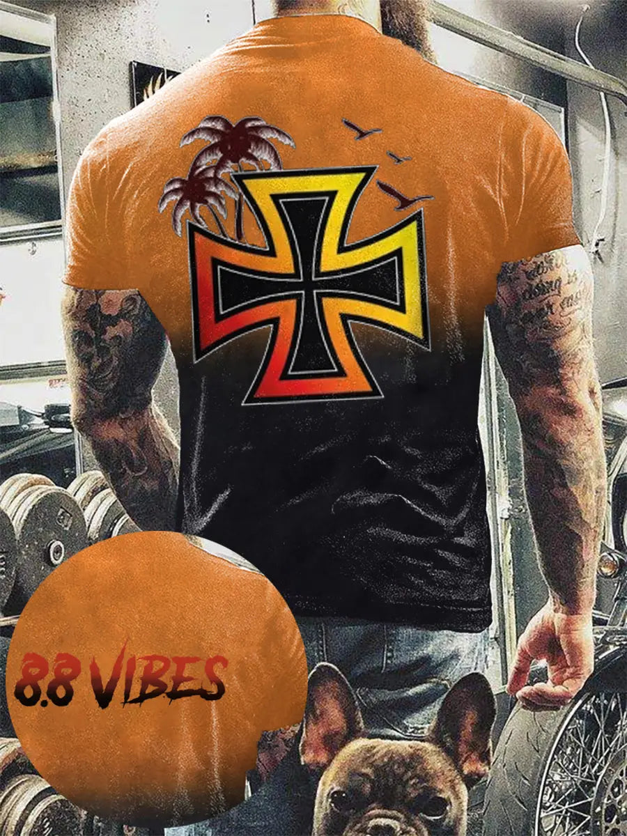 Männer weißer Junge Sommer 88 Vibe bedrucktes Kurzarm-T-Shirt zartstils
